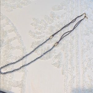 Grey n gold necklace